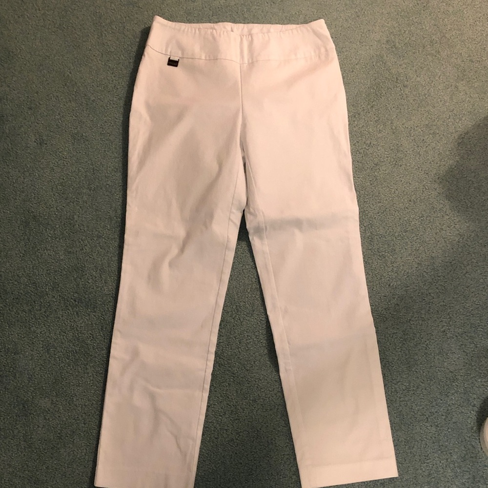 LISETTE White Pants with Branded Metal Tag